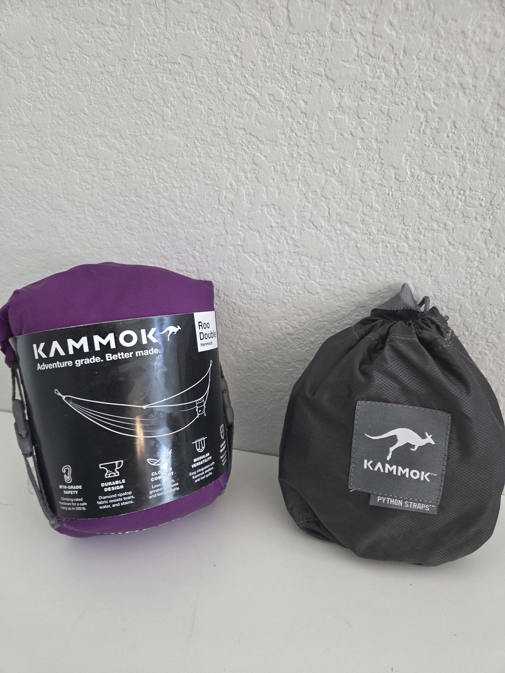 NEW Kammok Roo Double Hammock 2 Person Violet Purple And Python Straps 10"